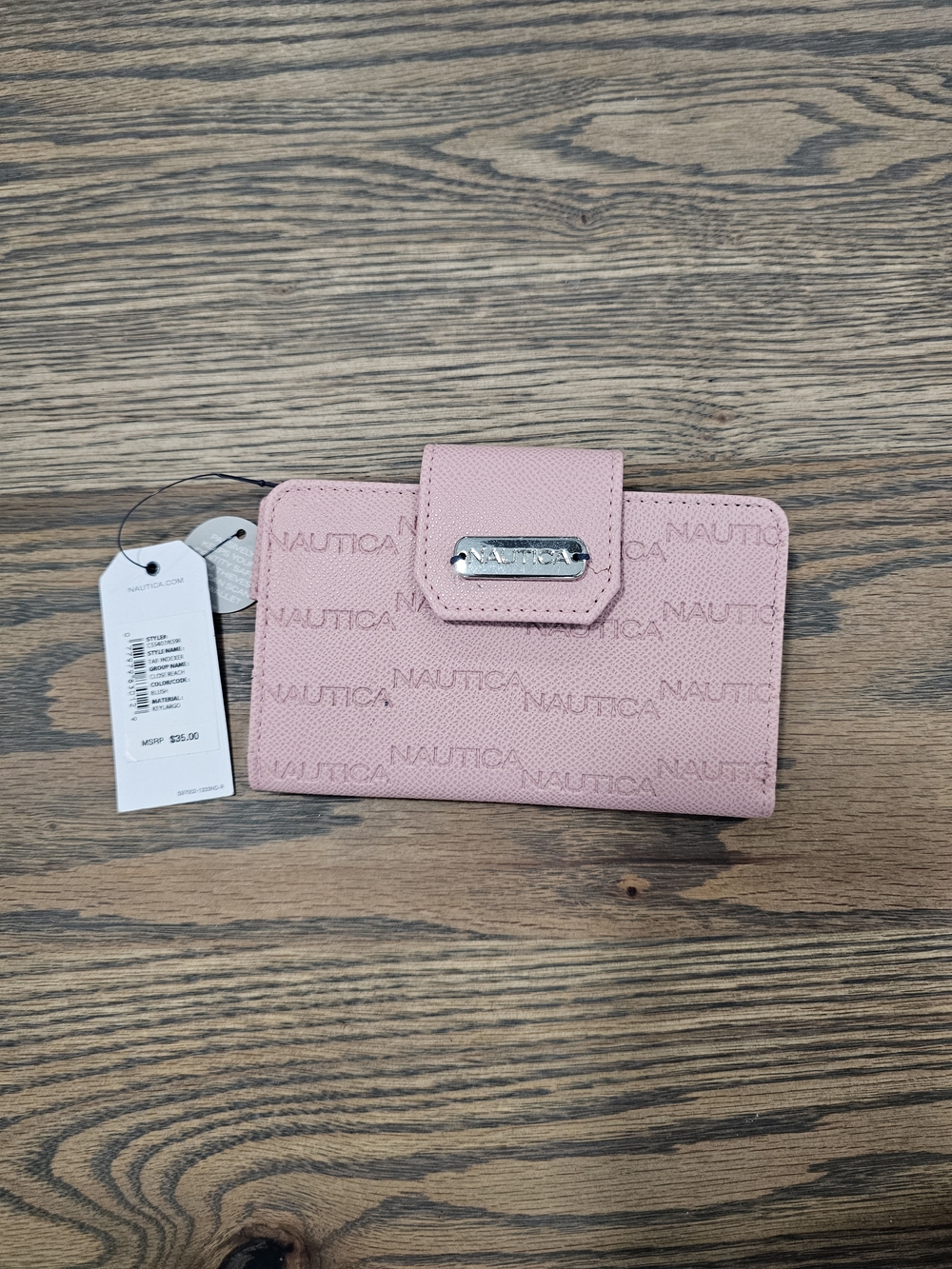 Nautica Blush Pink Logo-Embossed Women's Wallet